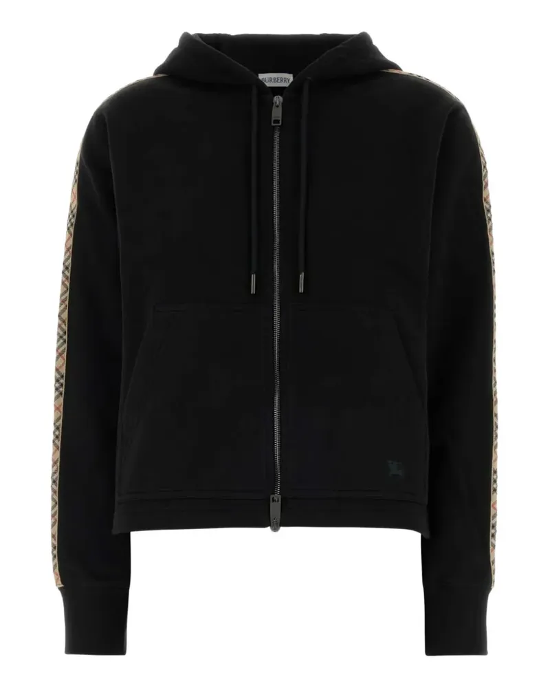 Burberry Check-stripe zip-up hoodie - Schwarz Schwarz