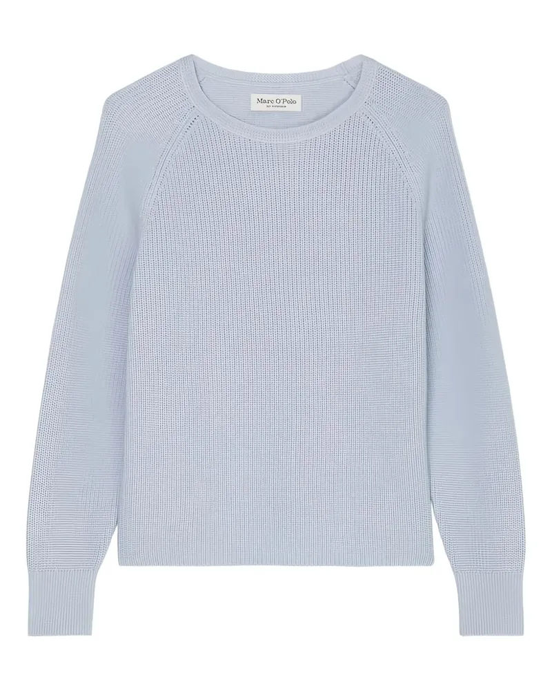 Marc O'Polo Gerippter Pullover mit rundem Ausschnitt - Blau Blau
