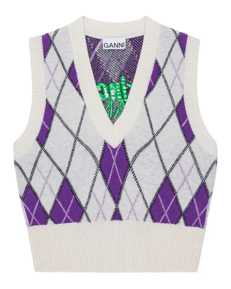 Ganni x Prince V-neck vest - Nude Nude