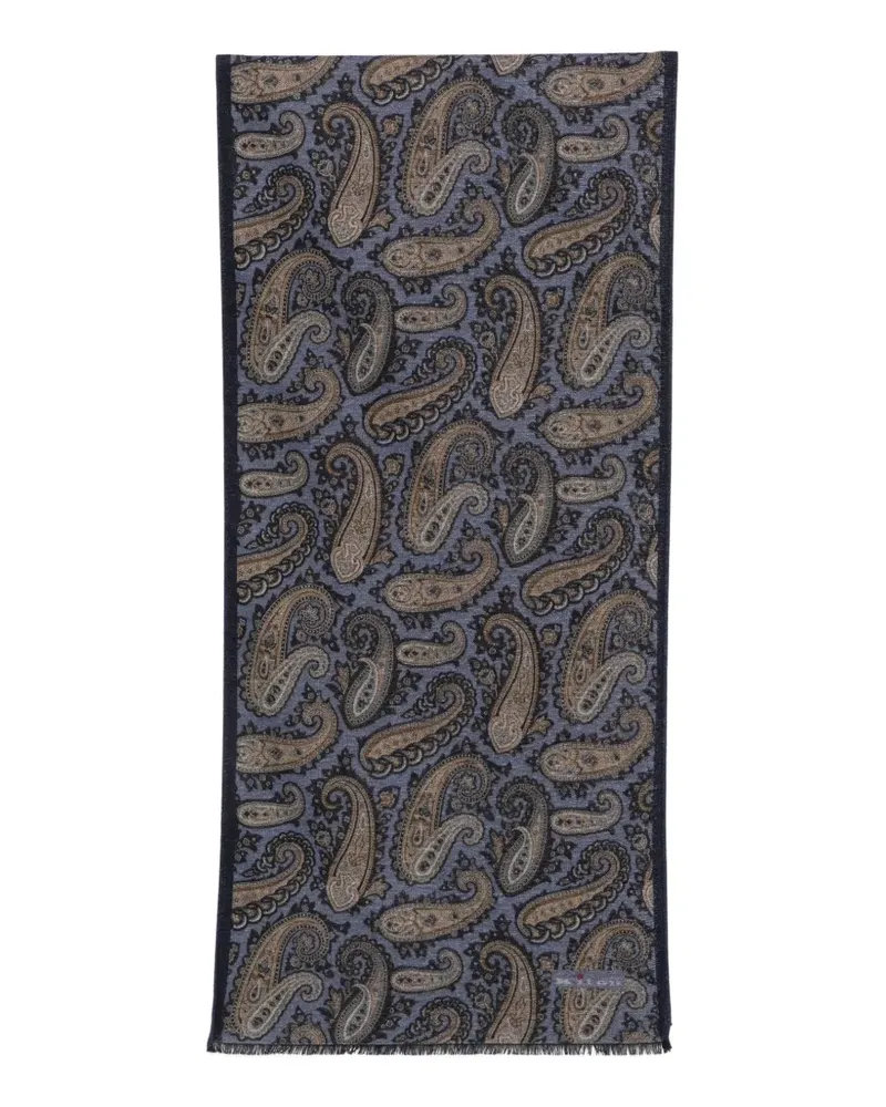 Kiton Schal mit Paisley-Print - Blau Blau