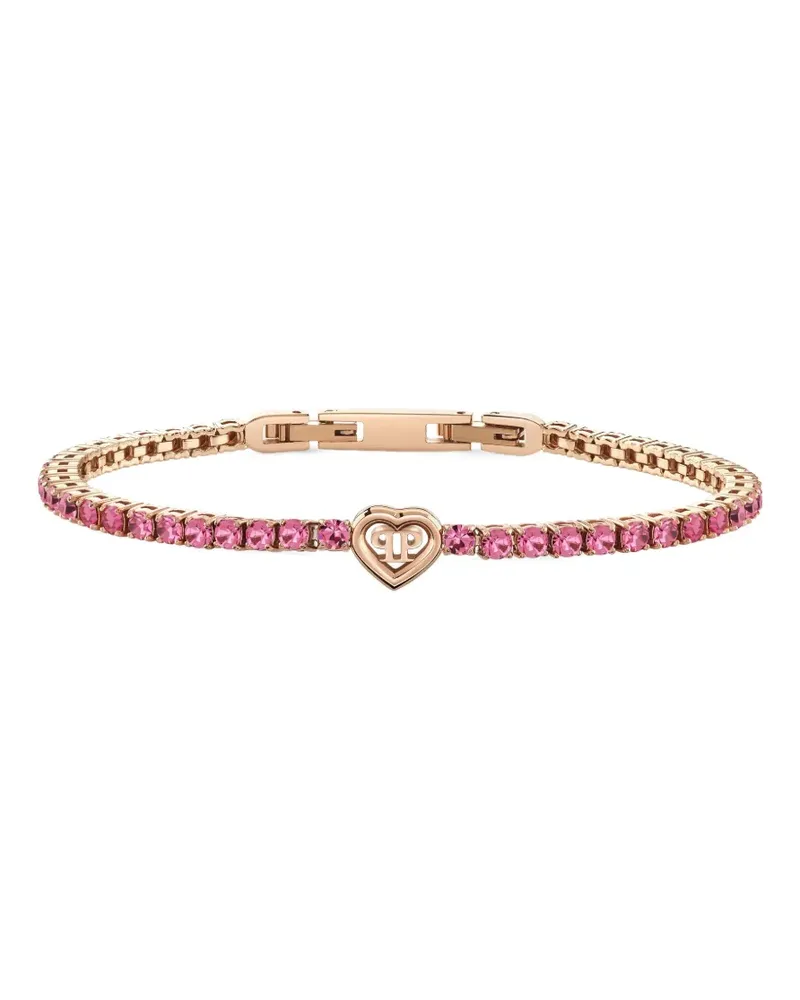 Philipp Plein Kristallverziertes Armband mit Herzmotiv - Gold Gold
