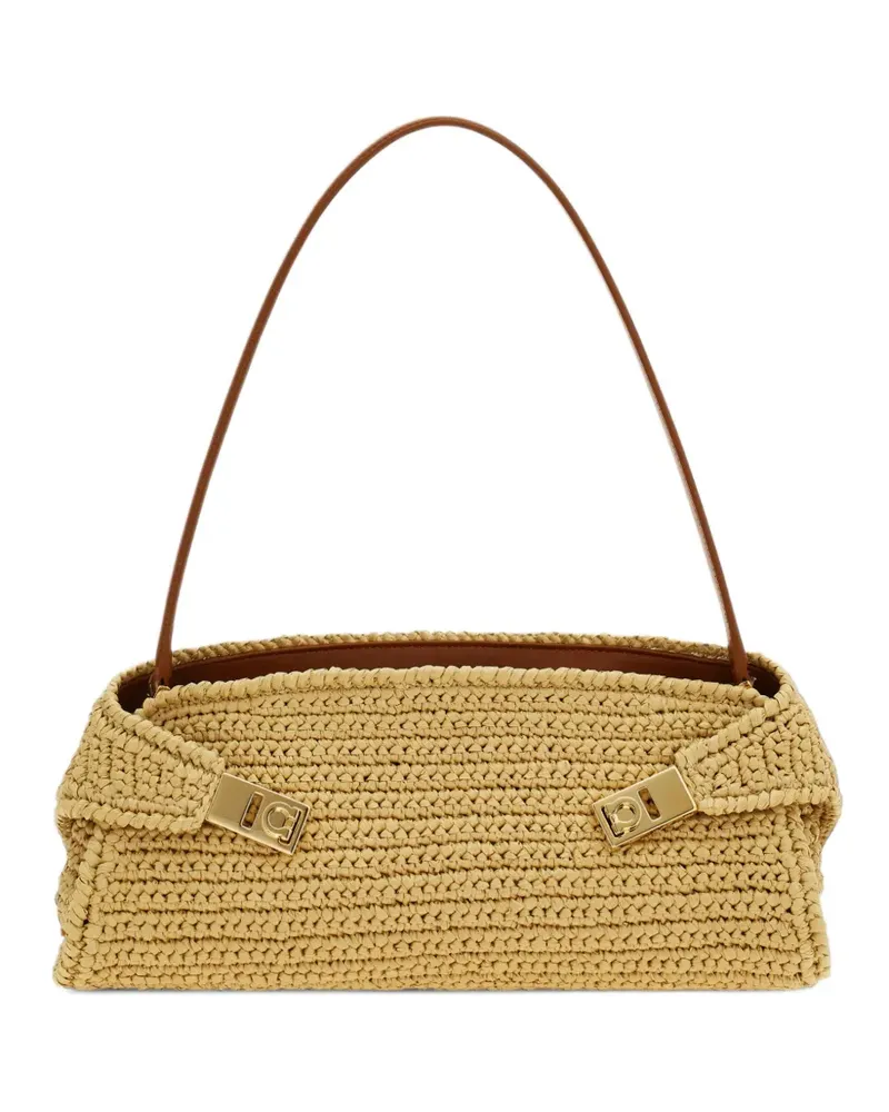 Ferragamo Hug East-West Schultertasche - Nude Nude