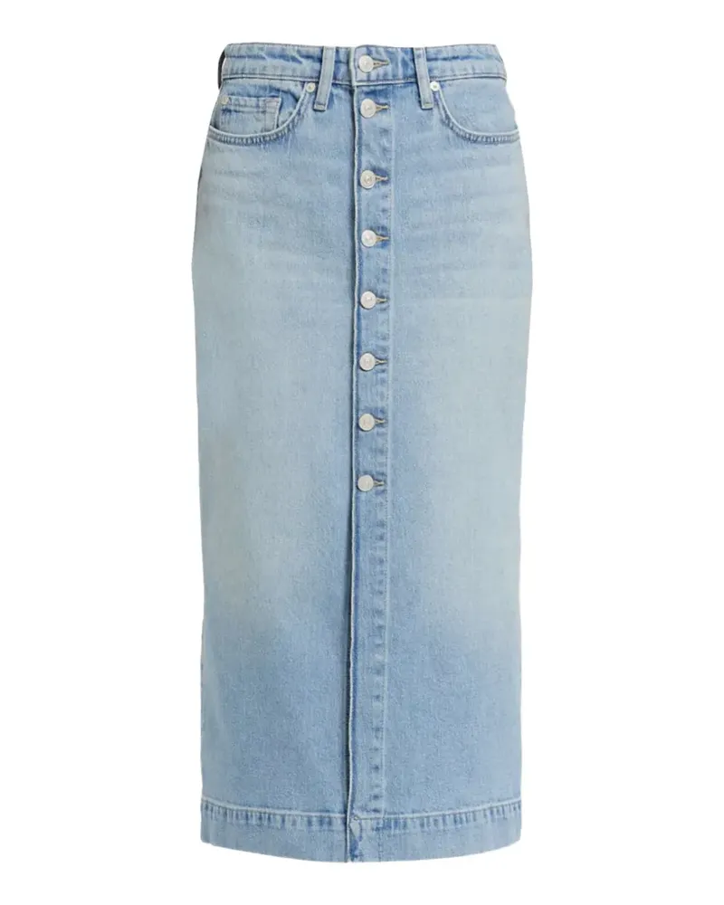 7 for all mankind buttoned cotton midi skirt - Blau Blau
