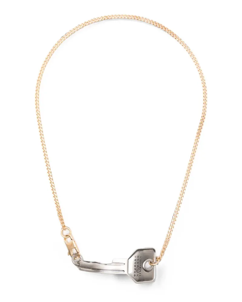 Maison Margiela key-pendant curb-chain necklace - Gold Gold