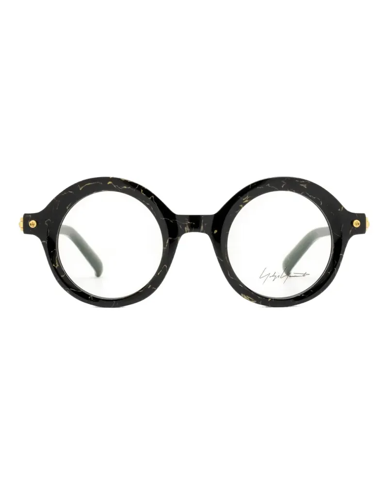 Yohji Yamamoto round-frame glasses - Schwarz Schwarz