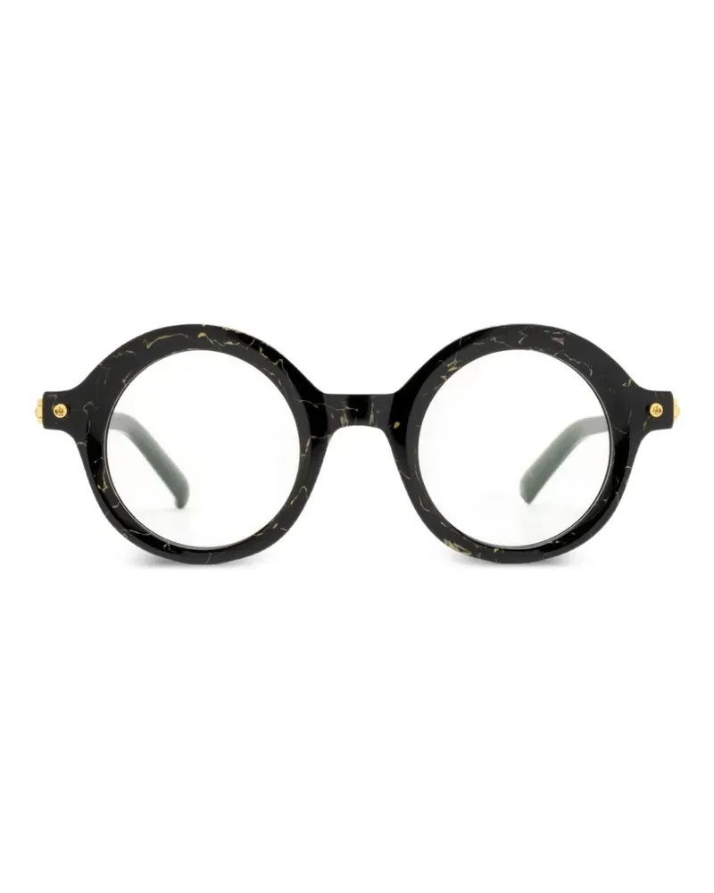 Yohji Yamamoto round-frame glasses - Schwarz Schwarz