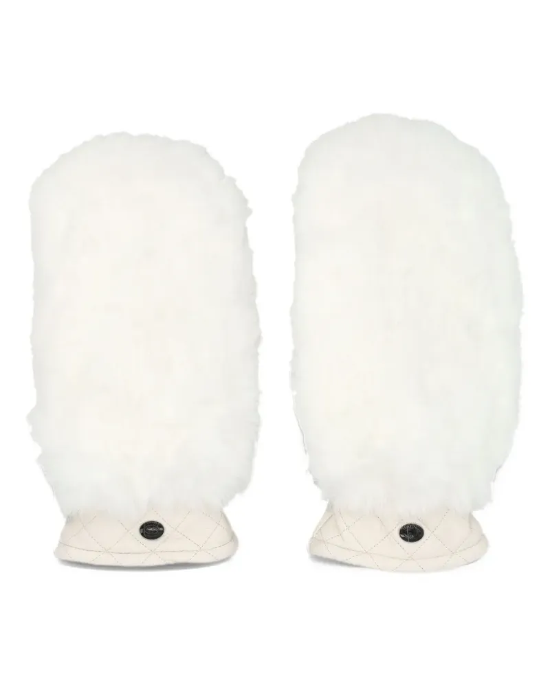 GOLDBERGH Hill faux-fur quilted mittens - Weiß Weiß