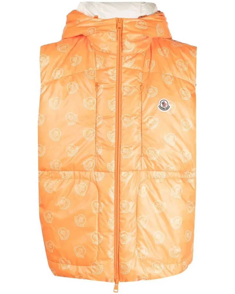 Moncler Alkarab Weste mit Logo-Print Orange