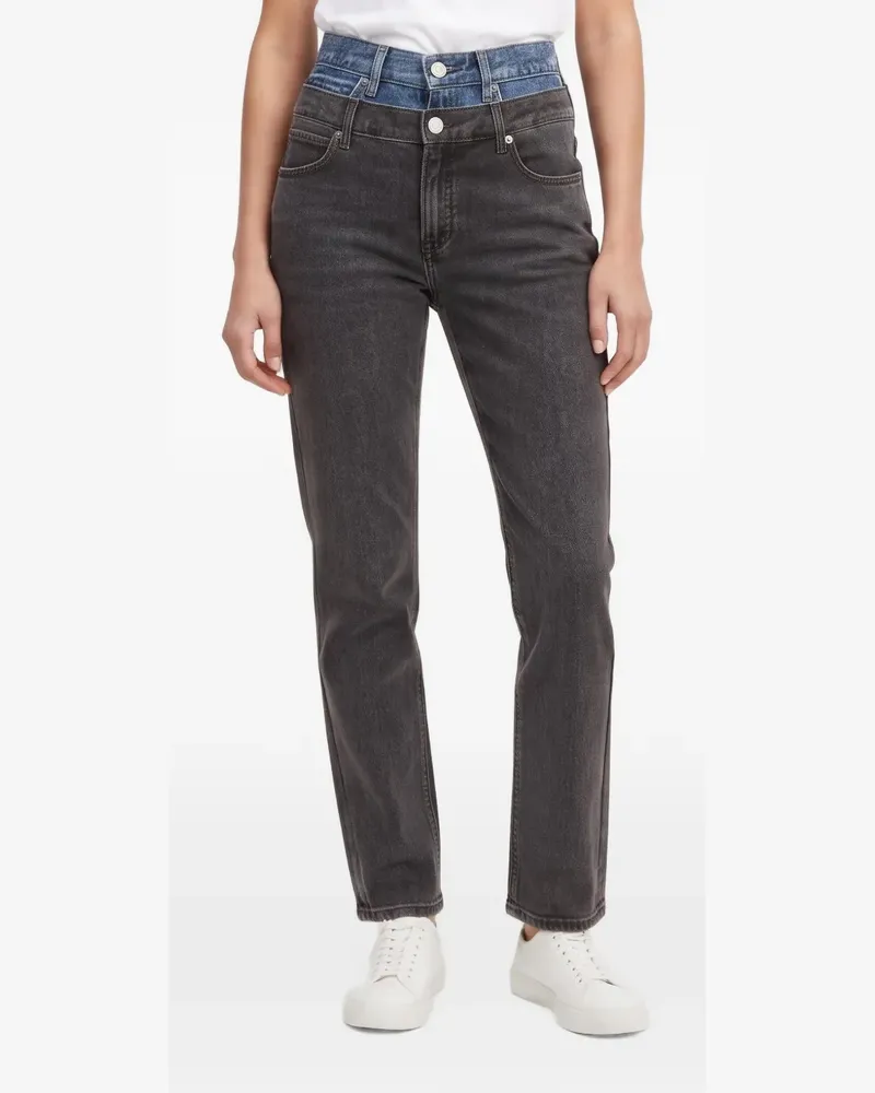 Sandro Zweifarbige Jeans mit doppeltem Bund - Grau Grau