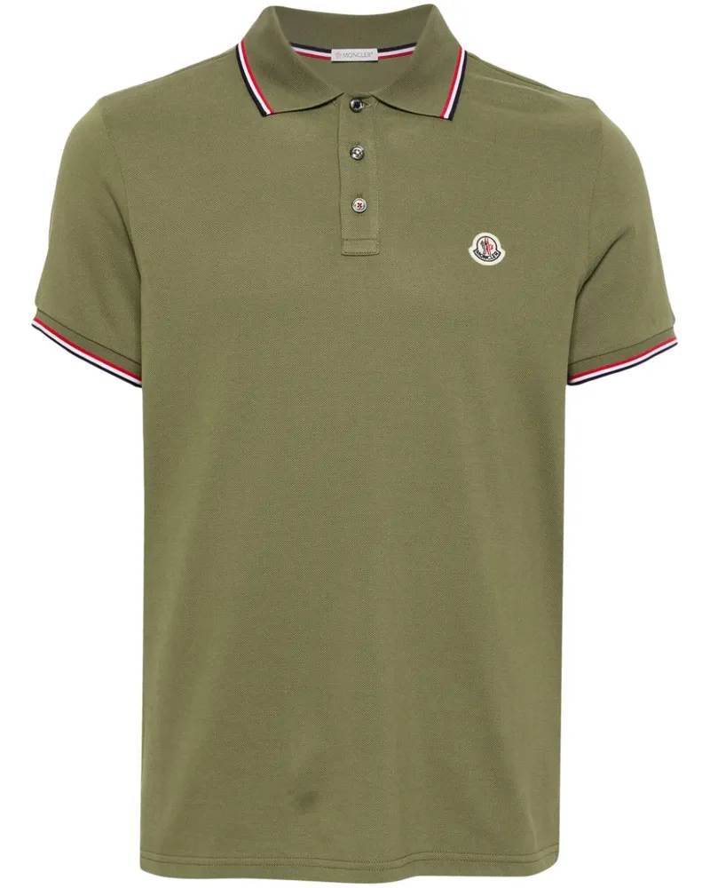 Moncler Poloshirt mit Logo-Patch - Grün Grün