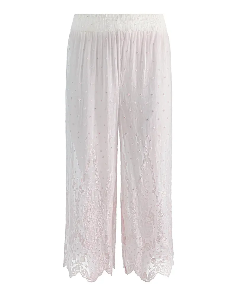 Alice + Olivia Bestickte Elba Hose - Weiß Weiß
