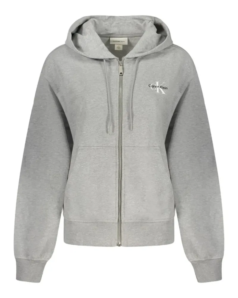 Calvin Klein logo-print zip-up hoodie - Grau Grau