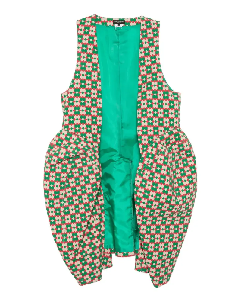 Comme des Garçons geometric-pattern sculptural coat - Grün Grün