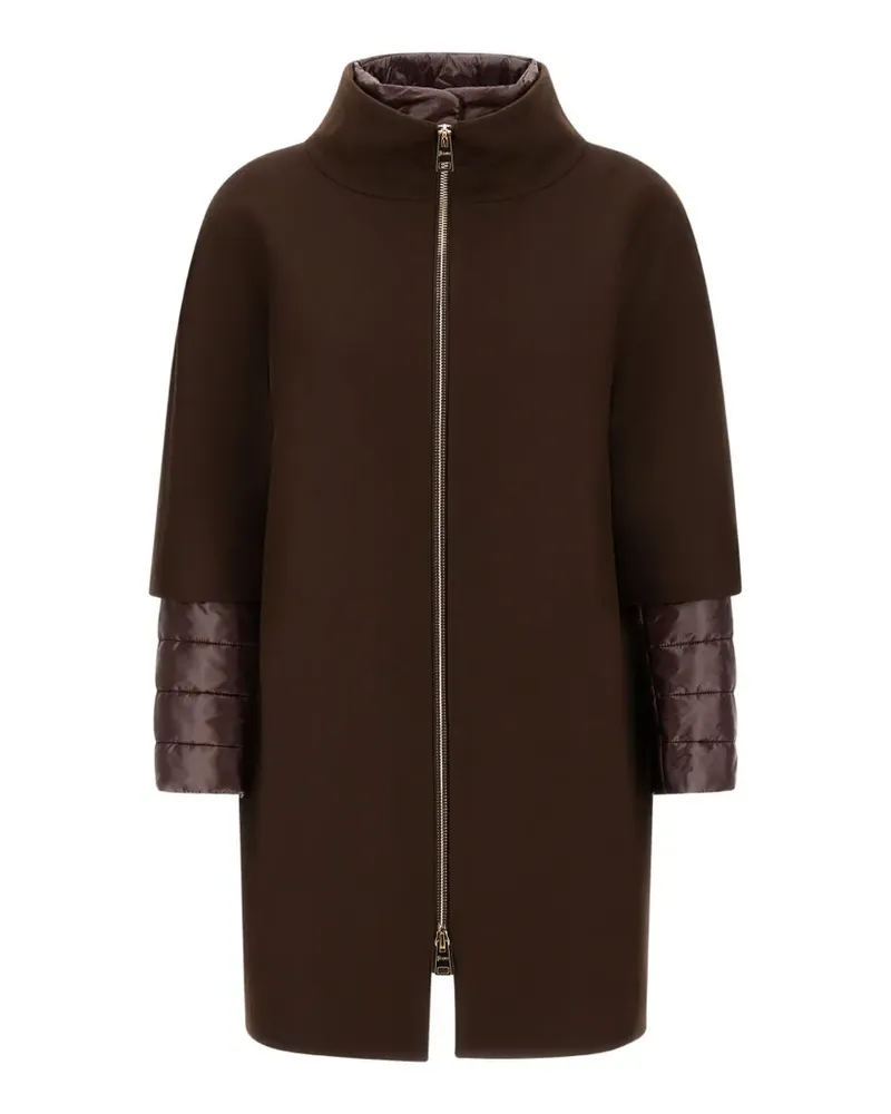 Herno Ultraleichter Wollmantel mit Latz - Braun Braun