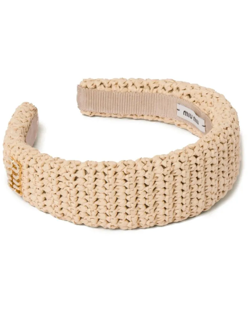 Miu Miu Haarreif mit Logo - Nude Nude