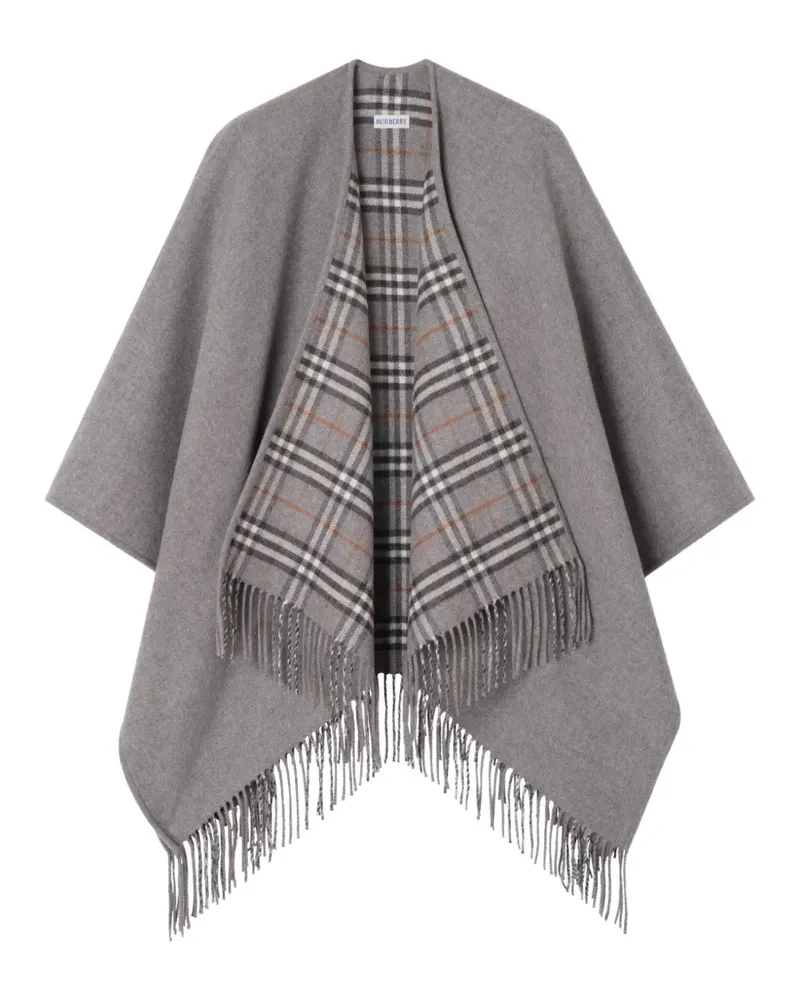 Burberry Wendbares Cape mit Karomuster - Grau Grau
