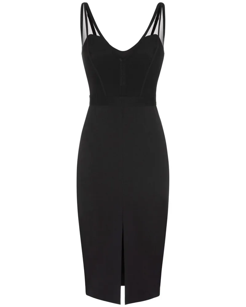 Elisabetta Franchi Krepp-Midikleid mit Bustier-Top - Schwarz Schwarz