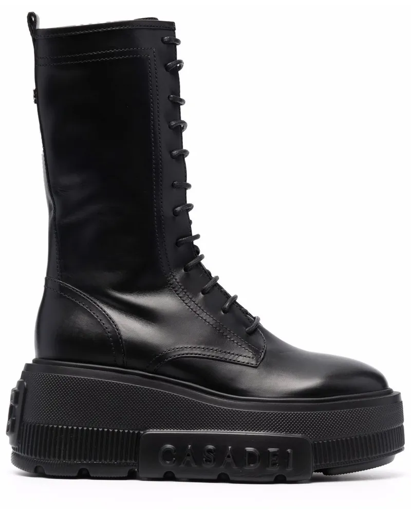 Casadei Schnürstiefel mit Plateau - Schwarz Schwarz