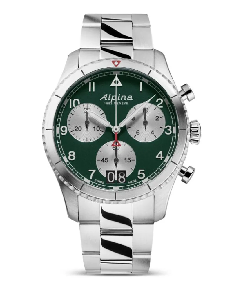 Alpina Watches Startimer Pilot Quartz Chronograph Big Date 41mm Grün
