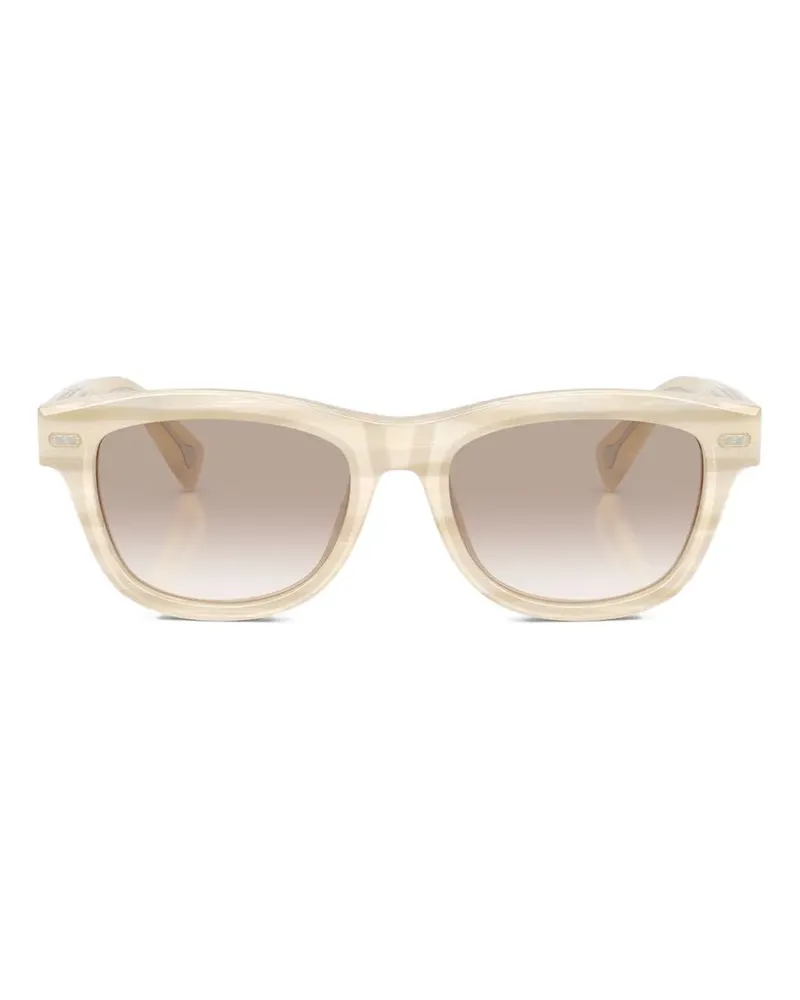 Brunello Cucinelli Sonnenbrille mit eckigem Gestell - Nude Nude