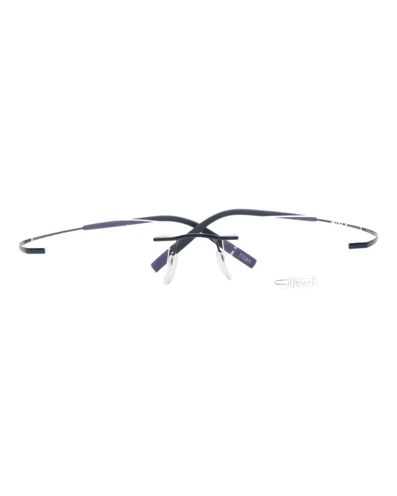 Silhouette rimless rectangle-frame glasses - Blau Blau