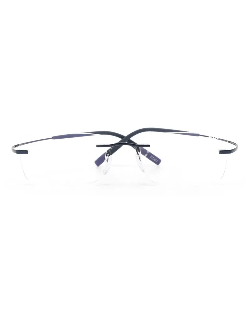 Silhouette rimless rectangle-frame glasses - Blau Blau