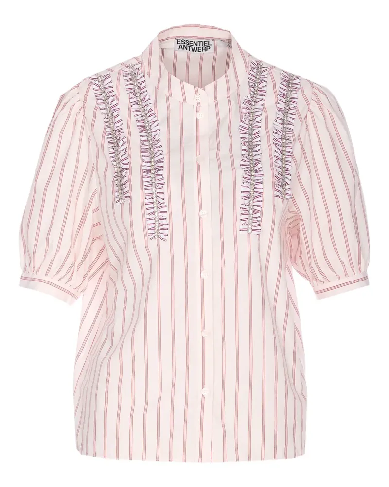 Essentiel Gestreiftes Hemd mit Rüschen - Rosa Rosa