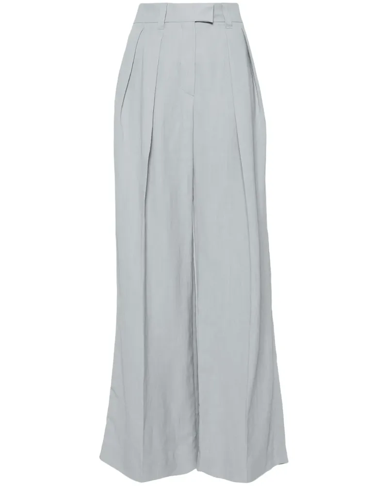 Brunello Cucinelli Plissierte Palazzohose - Blau Blau