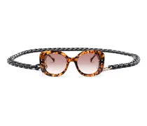 Sonnenbrille mit Oversized-Gestell - Braun