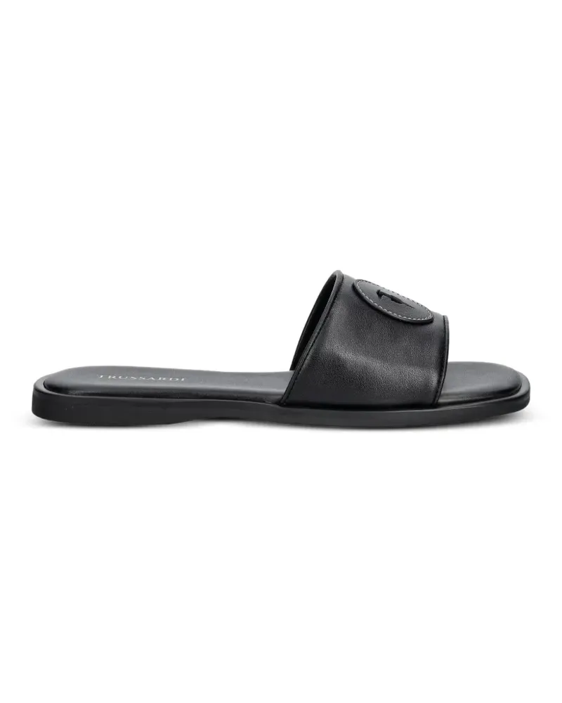 Trussardi logo-patch sandals - Schwarz Schwarz