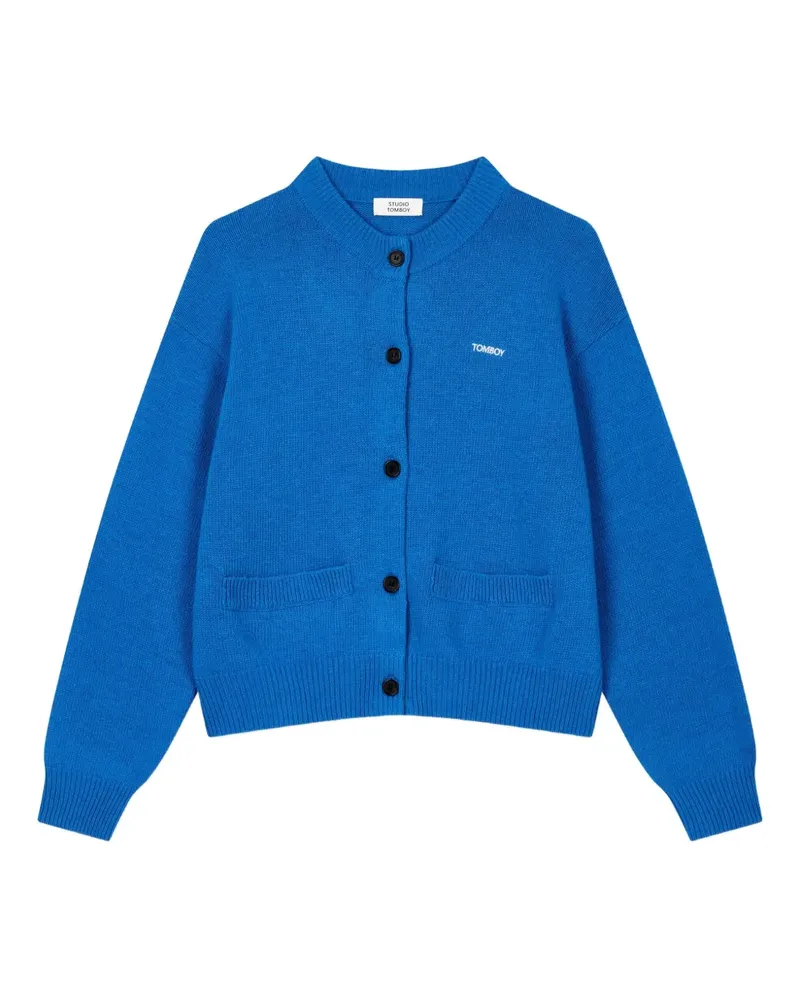 STUDIO TOMBOY logo-embroidered button-front cardigan - Blau Blau