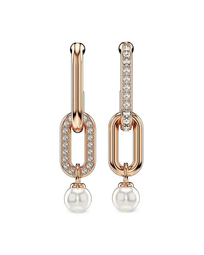 Swarovski Constella Rotgoldohrringe mit Perlen - Rosa Rosa