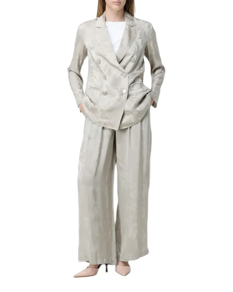 Armani Exchange floral-print satin trousers - Nude Nude