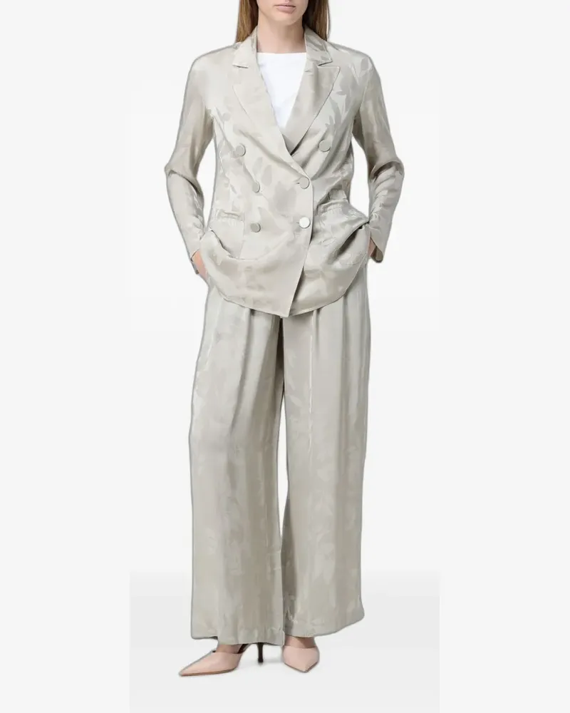 Armani Exchange floral-print satin trousers - Nude Nude