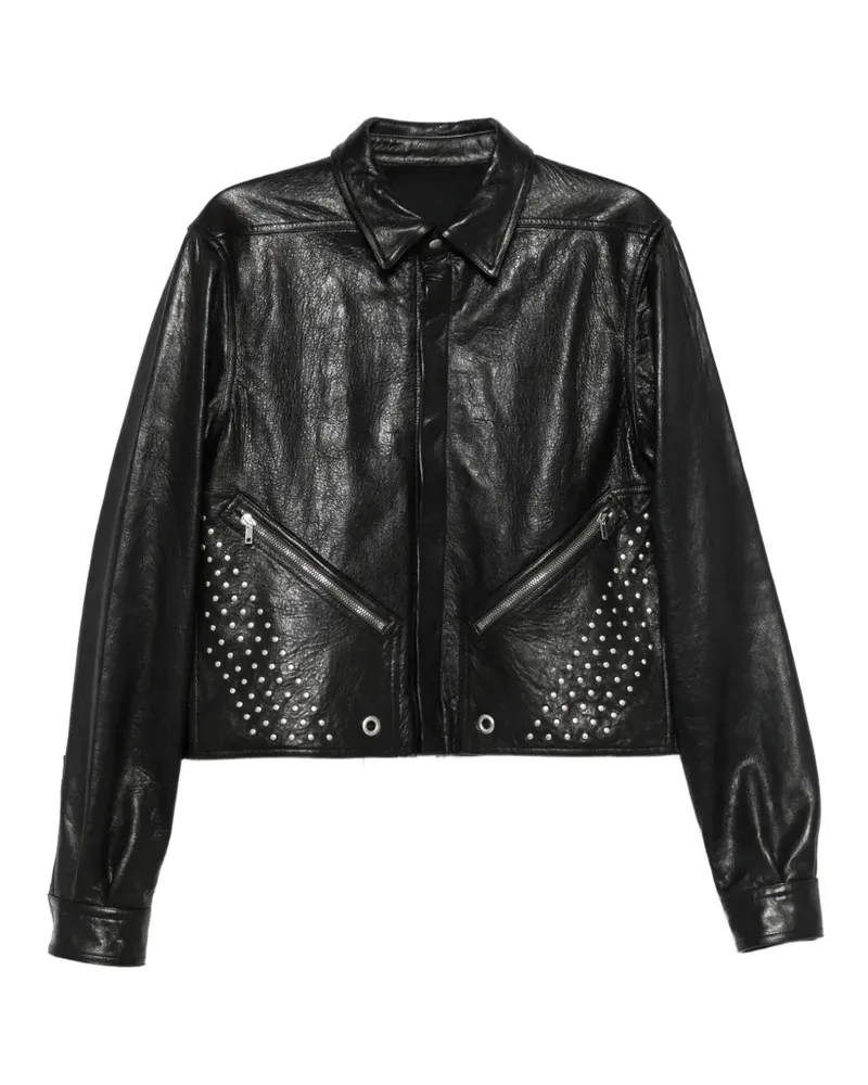 Rick Owens studded buttoned leather jacket - Schwarz Schwarz