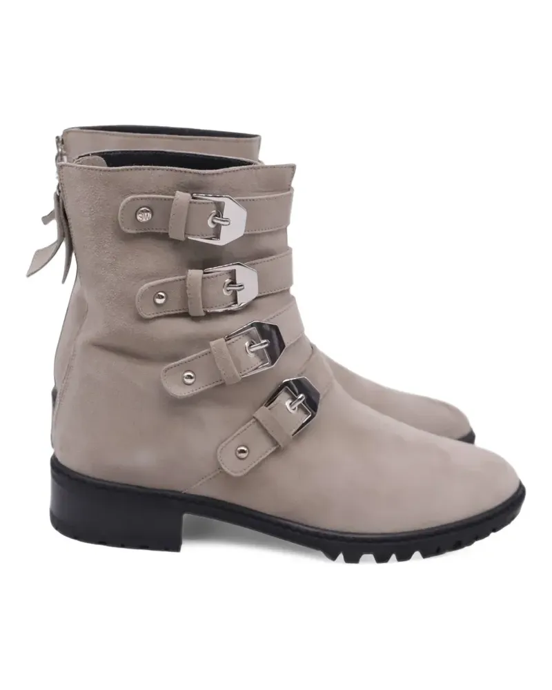 Stuart Weitzman Jitterbug buckled ankle boots - Nude Nude