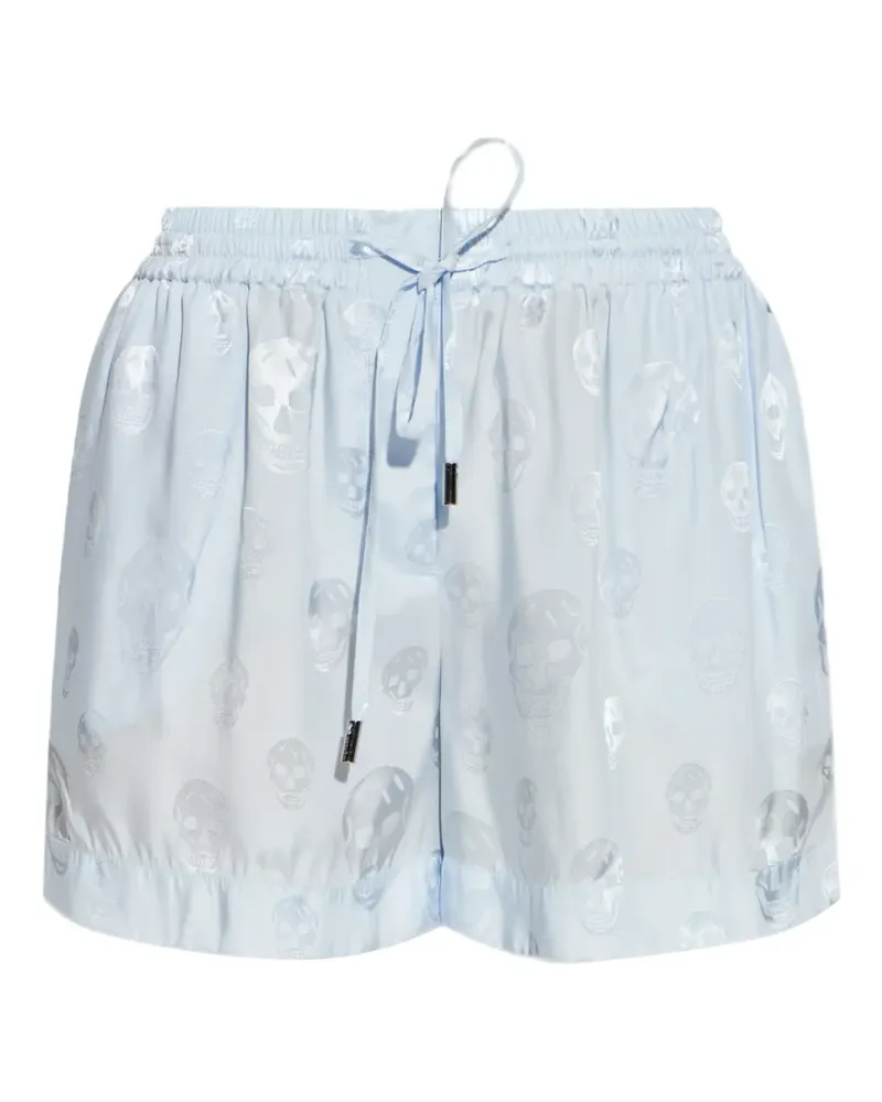 Alexander McQueen Shorts mit Totenkopf-Print - Blau Blau
