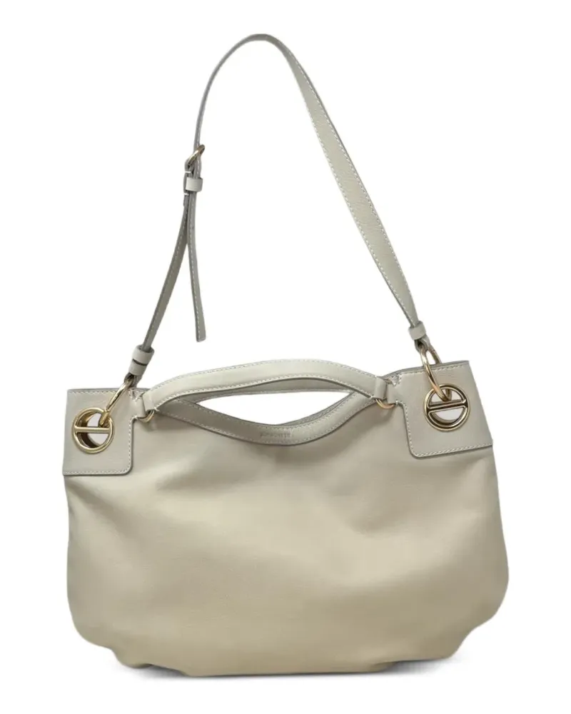 Borbonese medium London leather shoulder bag - Weiß Weiß