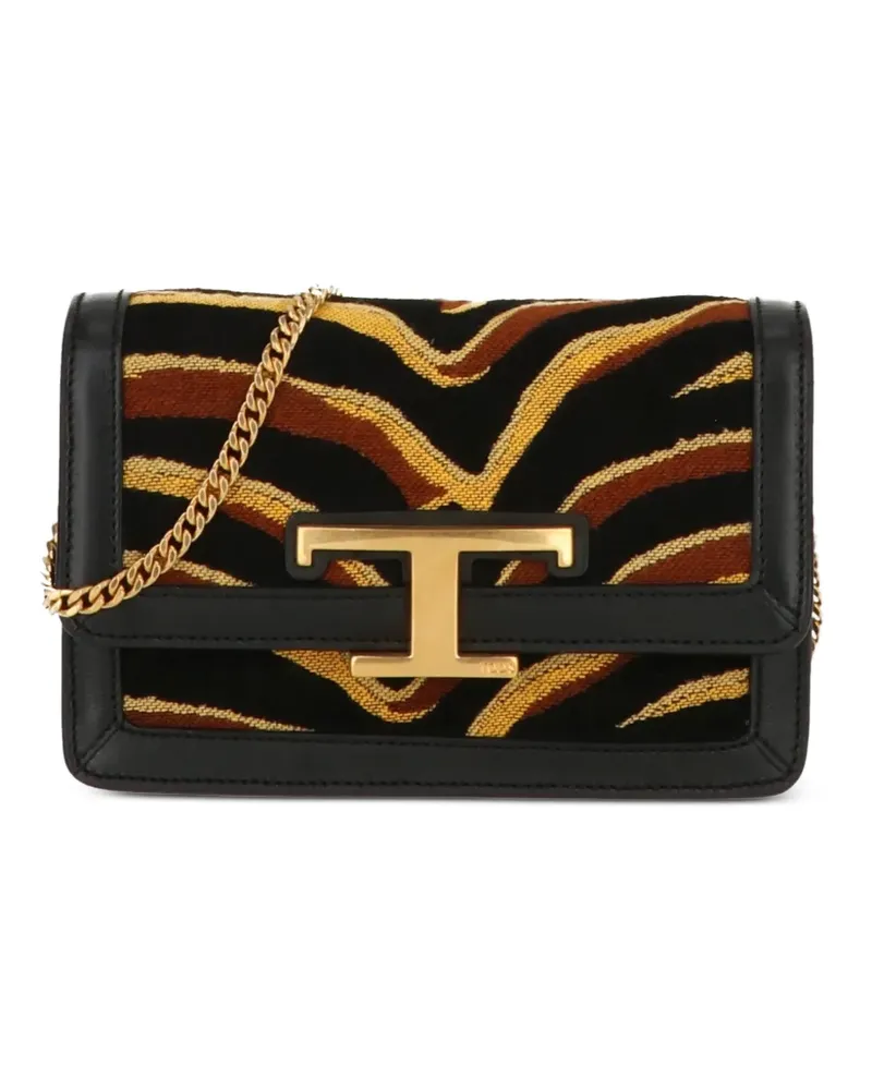 TOD'S animal-print chain shoulder bag - Schwarz Schwarz
