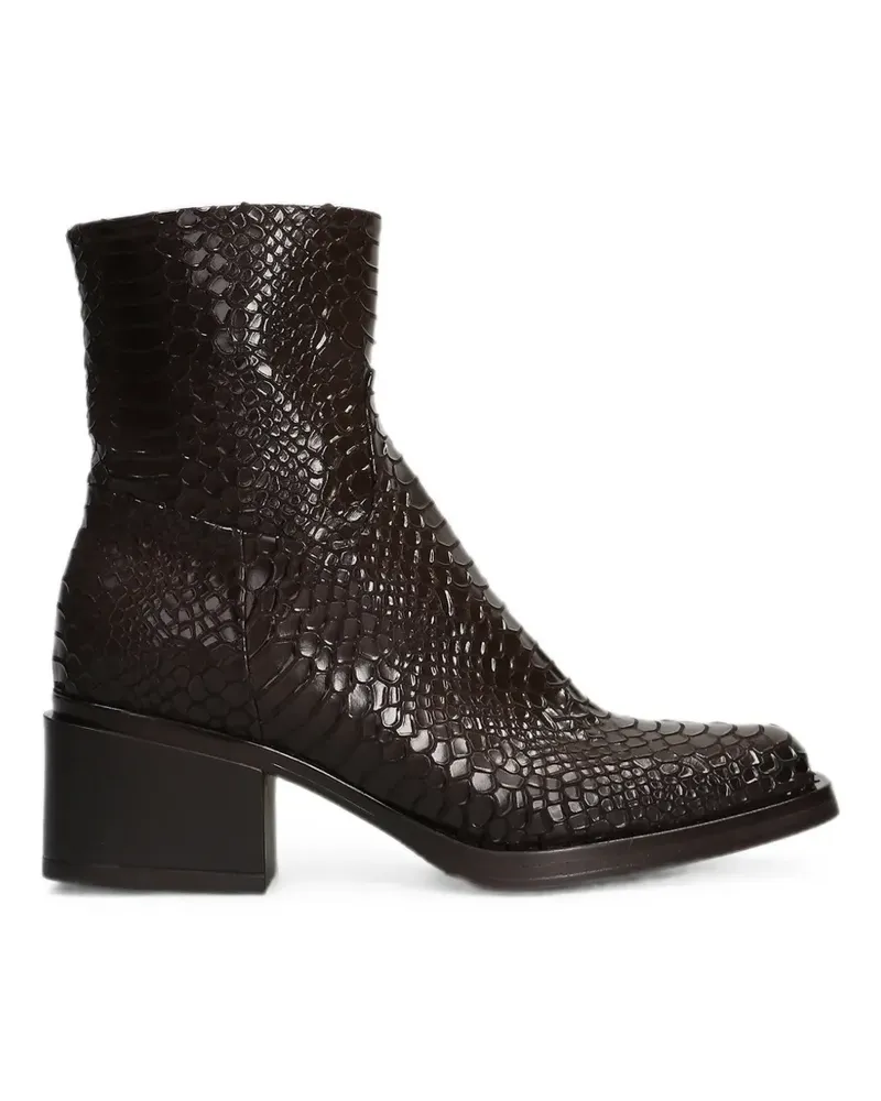 Elena Iachi snakeskin-effect ankle boots - Braun Braun