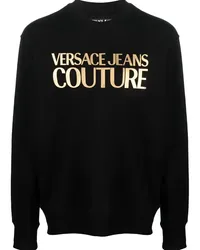 Versace Jeans Sweatshirt mit Logo-Print Schwarz