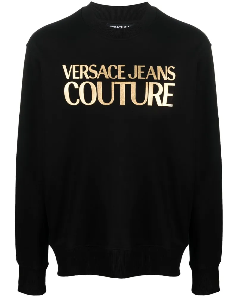 Versace Jeans Sweatshirt mit Logo-Print Schwarz