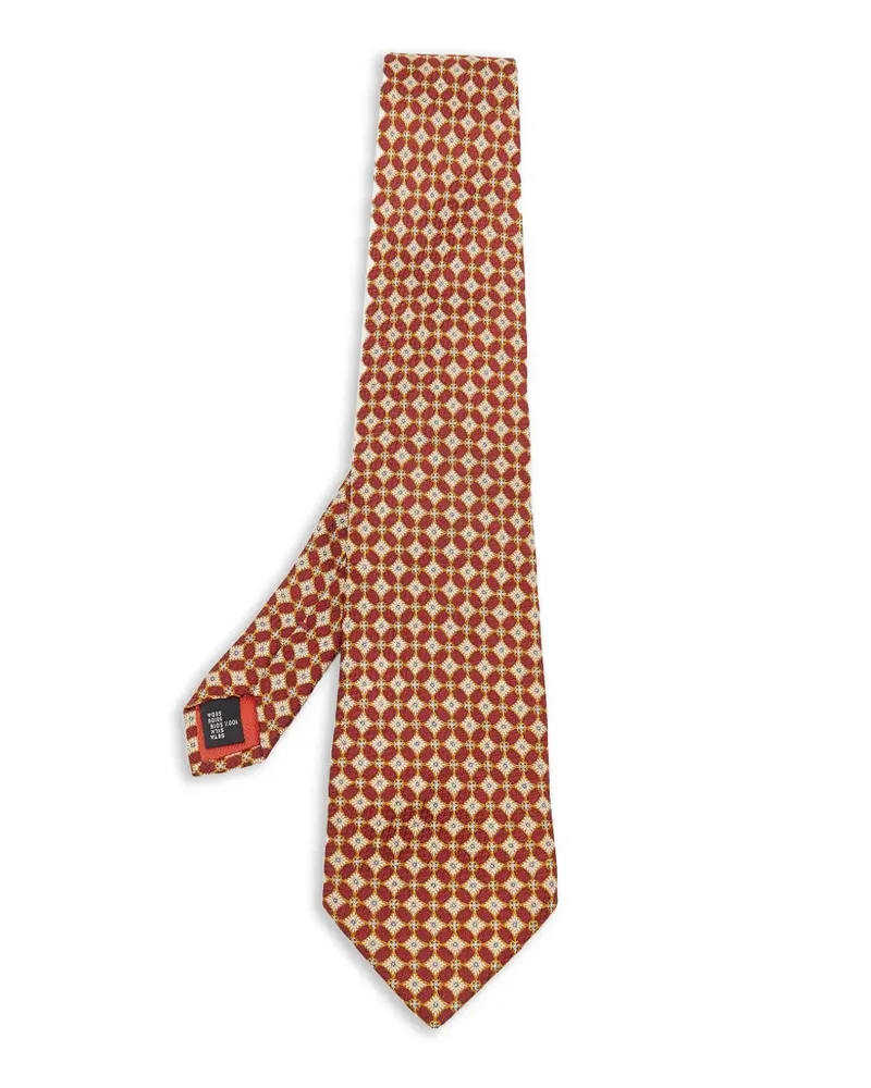 S.T. Dupont Jacquard-Krawatte mit Blumen - Rot Rot
