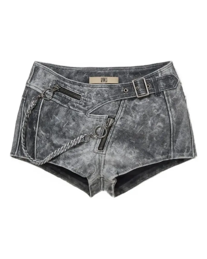 Charlotte Knowles distressed-effect chain-detail shorts - Grau Grau
