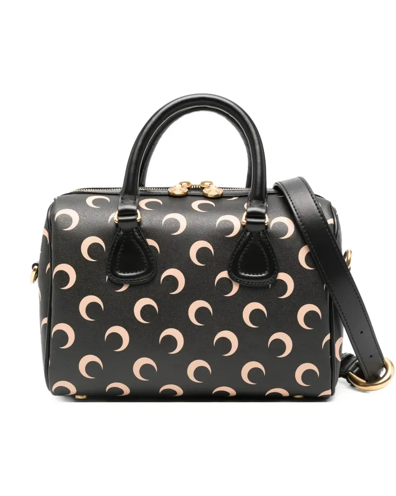 Marine Serre Moon Canvas Strike top handle tote bag - Schwarz Schwarz