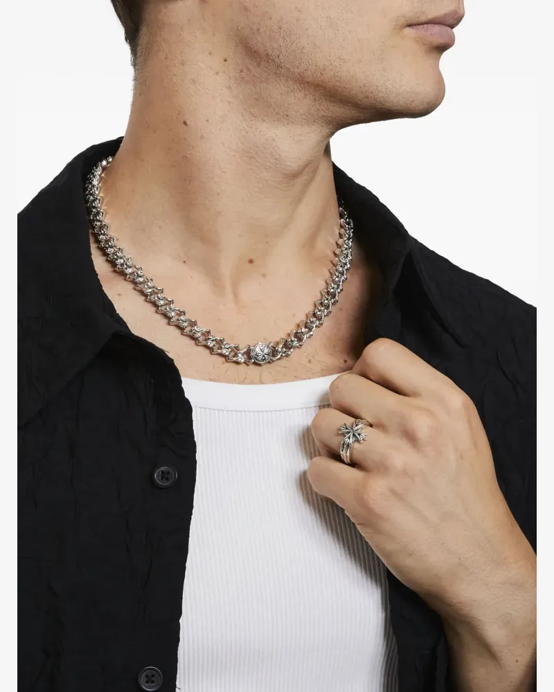 Emanuele Bicocchi Logo cross ring - Silber Silber