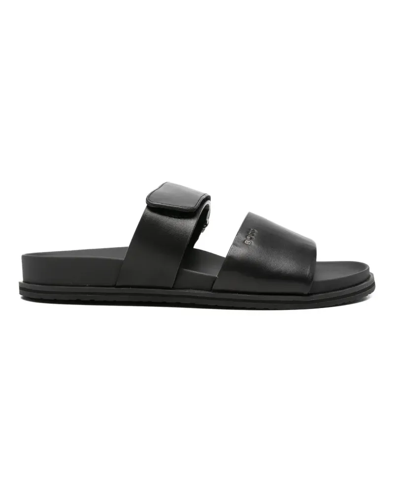 HUGO BOSS touch-strap leather sandals - Schwarz Schwarz