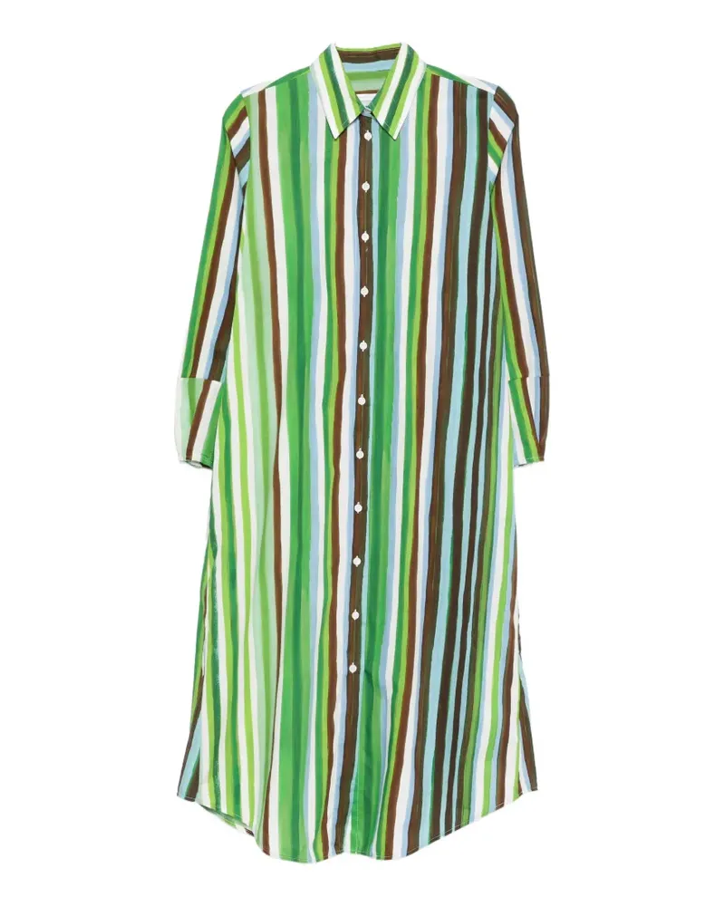 Robert Friedman striped long-sleeve midi dress - Grün Grün