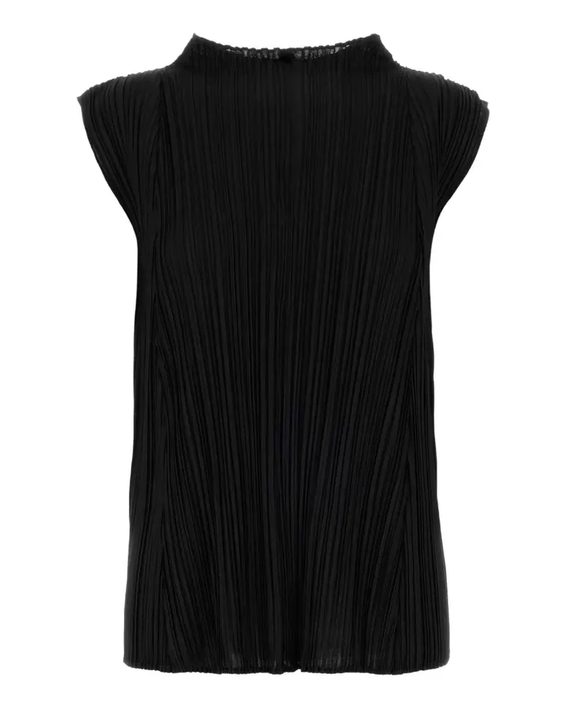 Issey Miyake Top mit Falten - Schwarz Schwarz