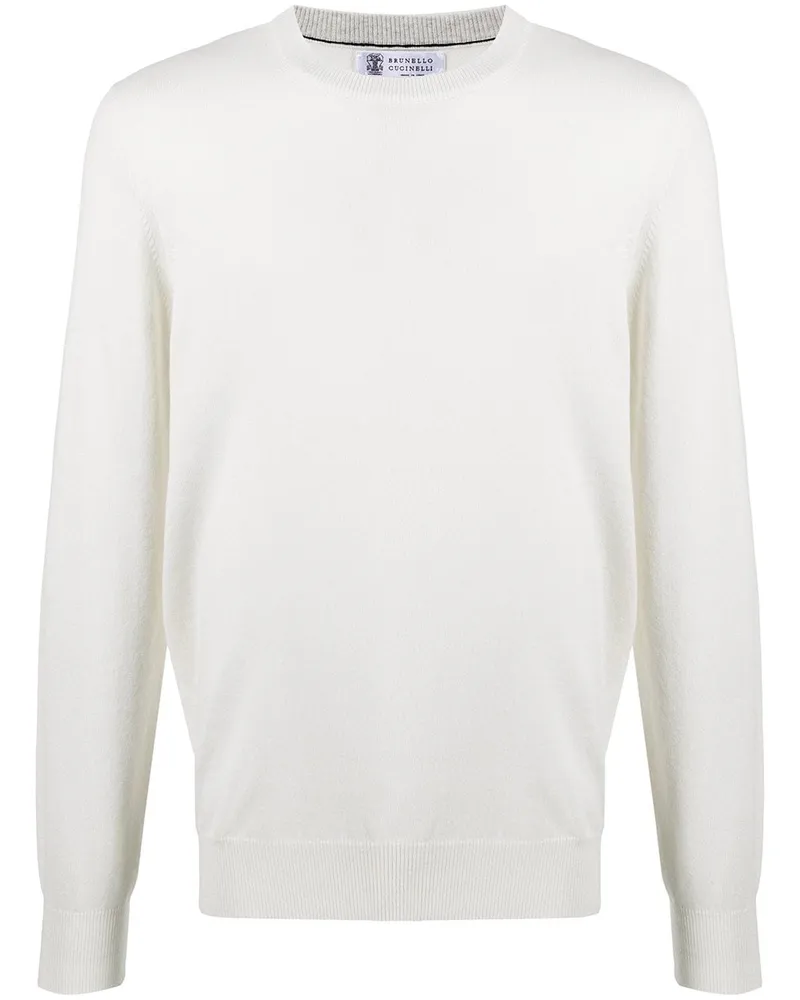 Brunello Cucinelli Pullover mit Rundhalsausschnitt - Weiß Weiß